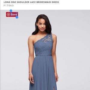 Steel Blue One Shoulder Bridesmaid dress